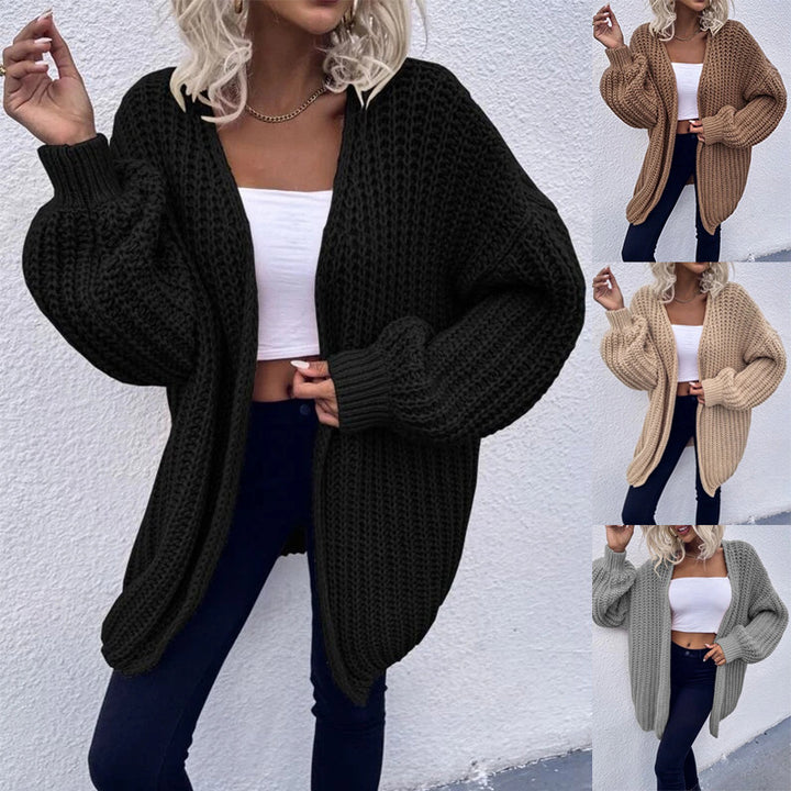 Women's Cozy Cardigan in Cocoon Cut with Extra Long Sleeve Cuffs and Open Front Mune Fashion
