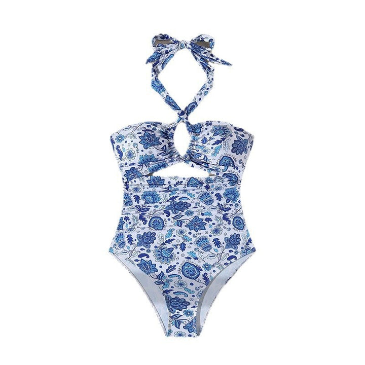 Women's One-Piece Swimsuit with Artistic Floral Design Mune Fashion