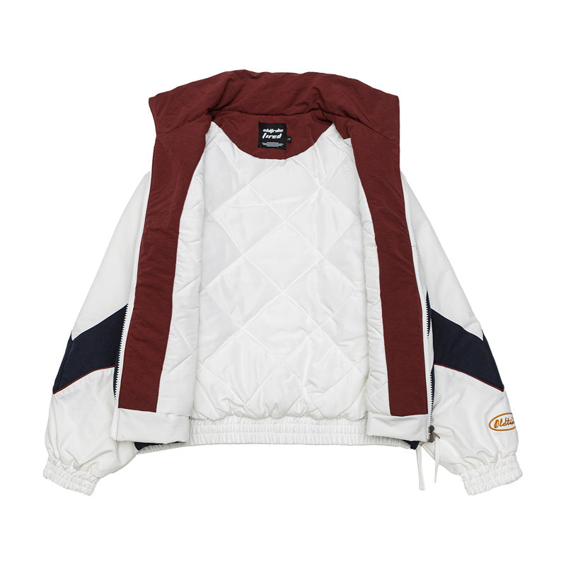 Unisex Retro Track Jacket in Vintage Sports Style with Stand-up Collar and Logo Embroidery Mune Fashion