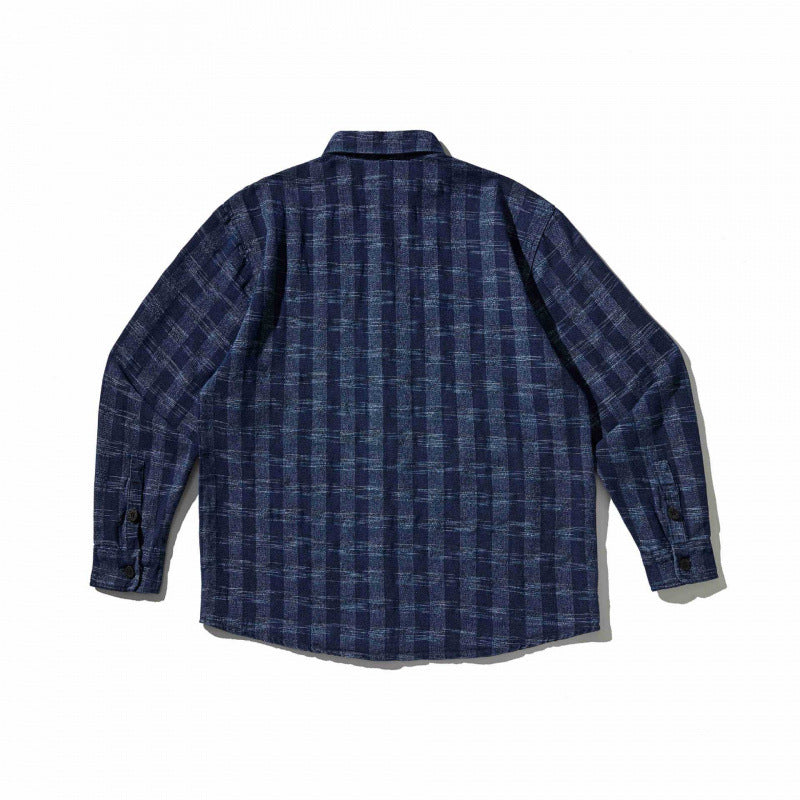 Unisex Boxy Overshirt Jacket made of lightweight cotton blend with check pattern and chest flap pocket Mune Fashion