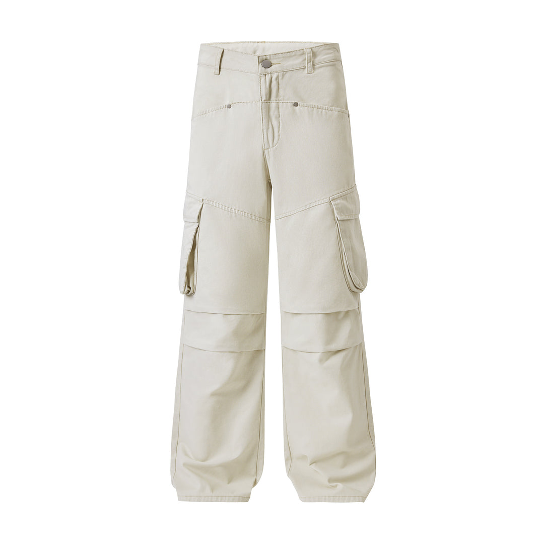 Men's Loose Utility Cargo Pants with Flap Pockets and Reinforced Knees Mune Fashion