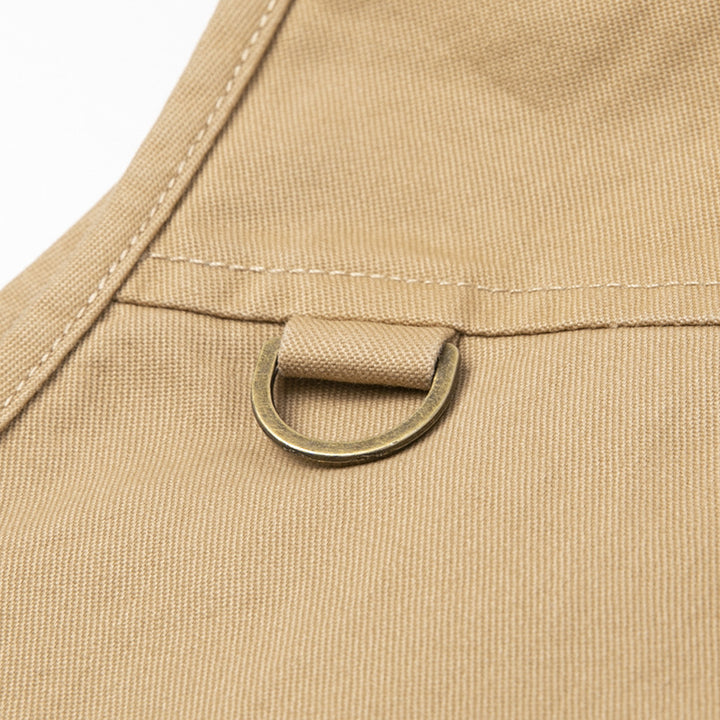 Men's Lightweight Cotton Canvas Vest with Checkered Lining, V-Neck and Large Front Pockets Mune Fashion