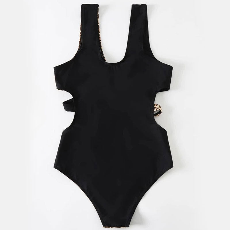 Women's One-Piece Swimsuit with Cut and Animal Print Mune Fashion