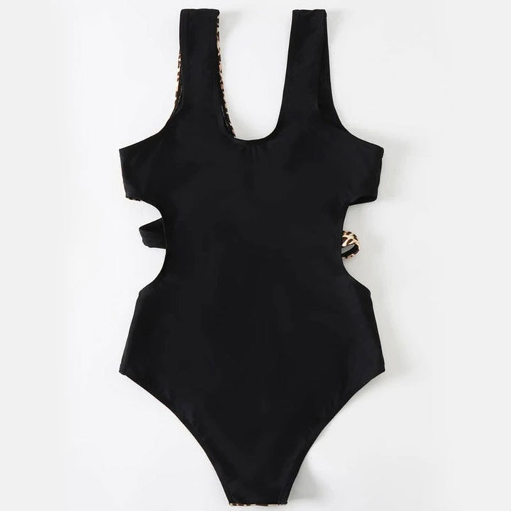 Women's One-Piece Swimsuit with Cut and Animal Print Mune Fashion