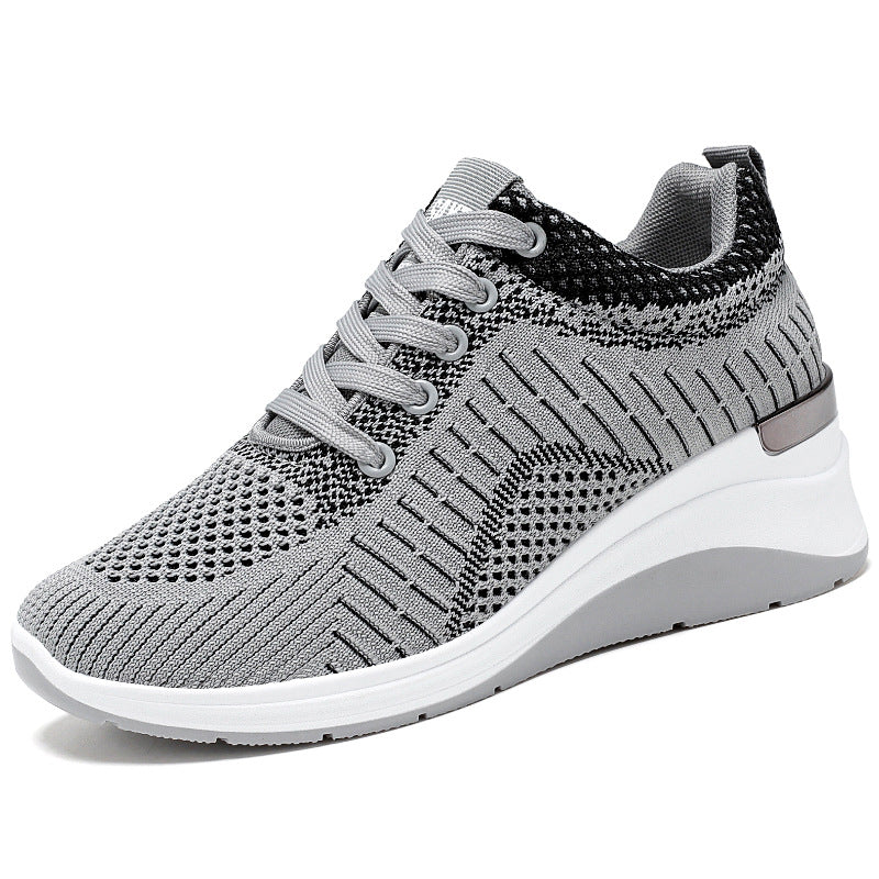 Women's knitted wedge sneaker with breathable knitted upper material, padded comfort insole and non-slip profile sole Mune Fashion