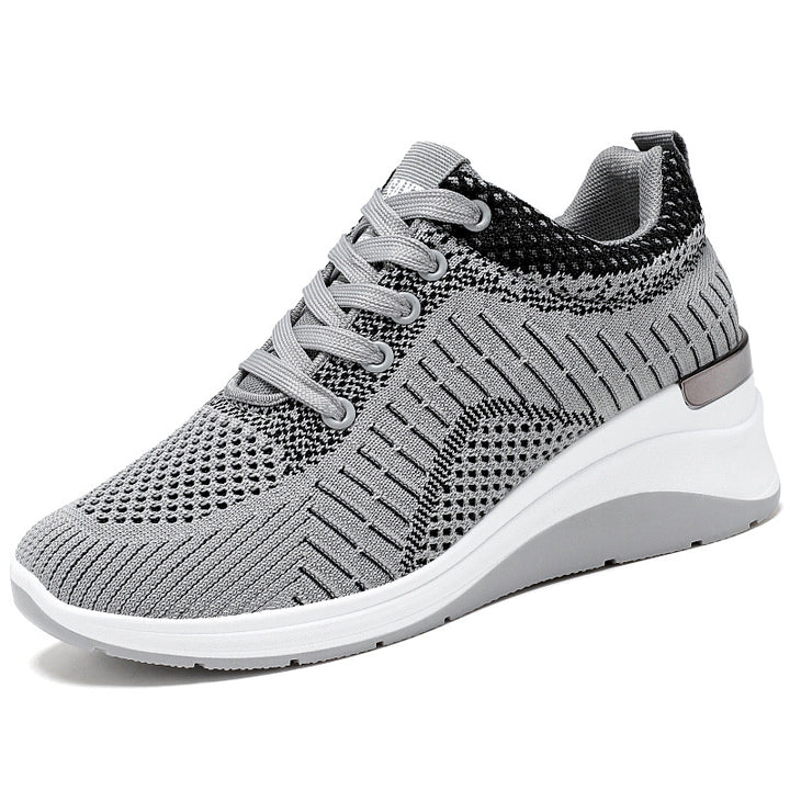 Women's knitted wedge sneaker with breathable knitted upper material, padded comfort insole and non-slip profile sole Mune Fashion