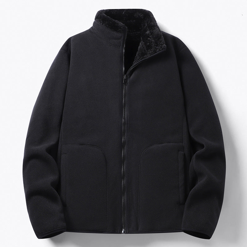 Women Padded Fleece Jacket with Teddy Lining, Stand-up Collar & Full-Length Zipper Mune Fashion