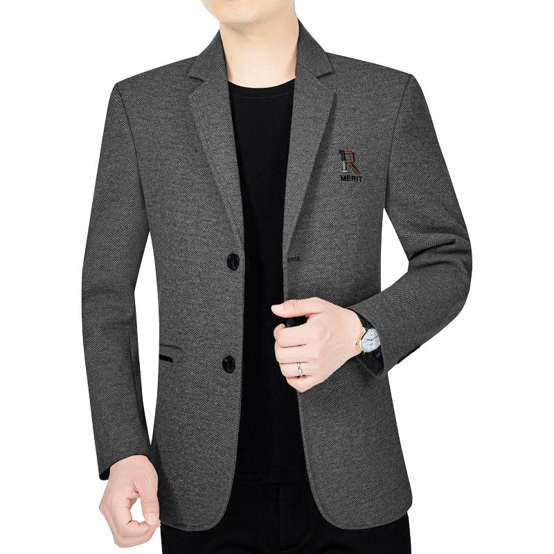 Men's Slim-Fit Blazer with subtle logo and textured fabric Mune Fashion Mune Fashion