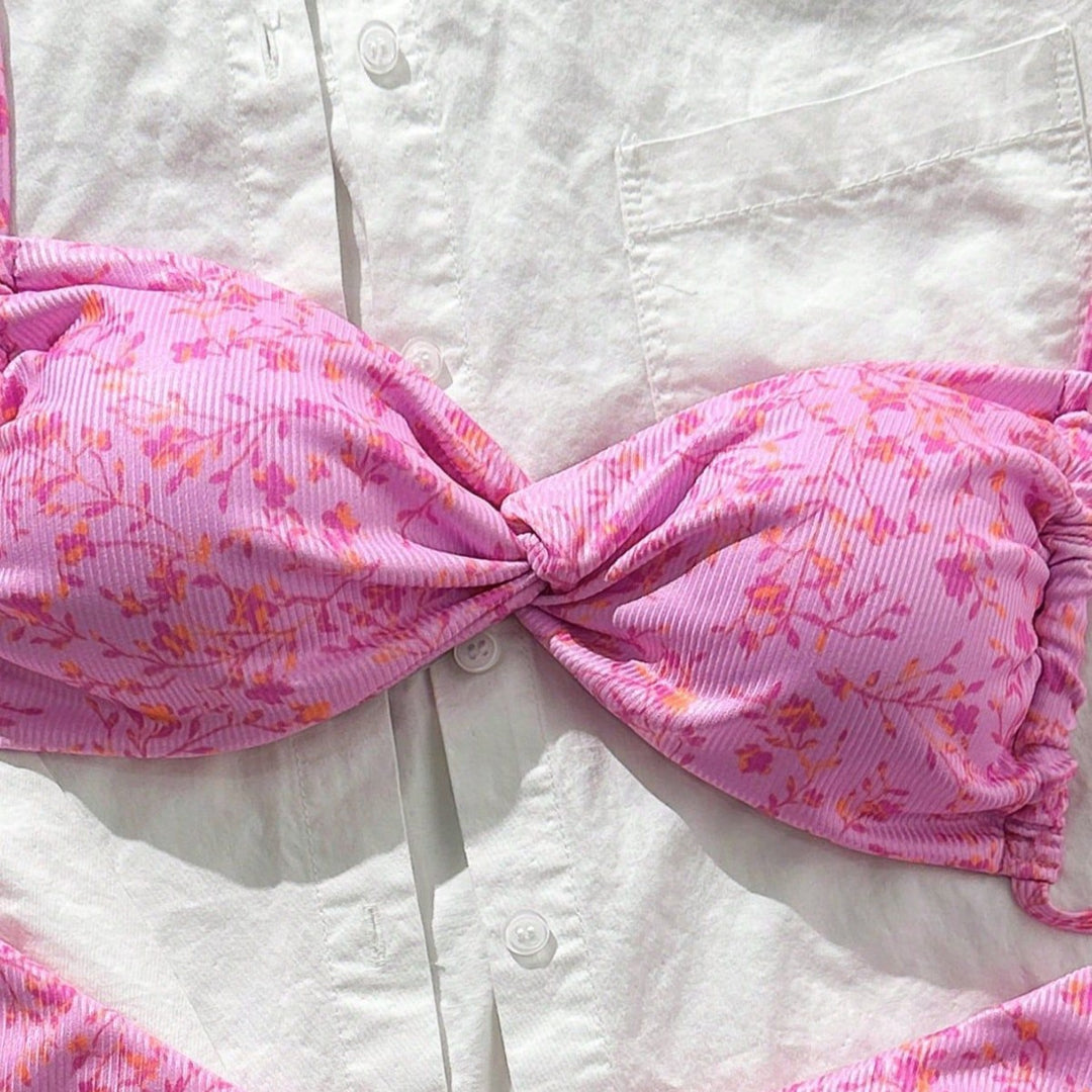 Women's Underwire Bikini with Blooming Design Mune Fashion