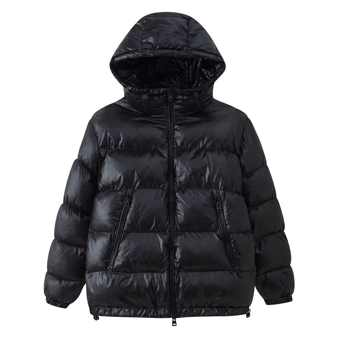 Women Quilted Oversized Thermal Jacket with Hood and Water-Repellent Surface Mune Fashion