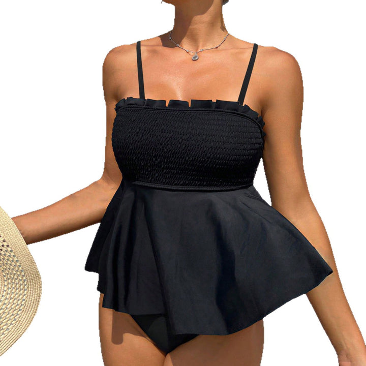 Ladies swim top with playful ruffle design and fitted cut Mune Fashion