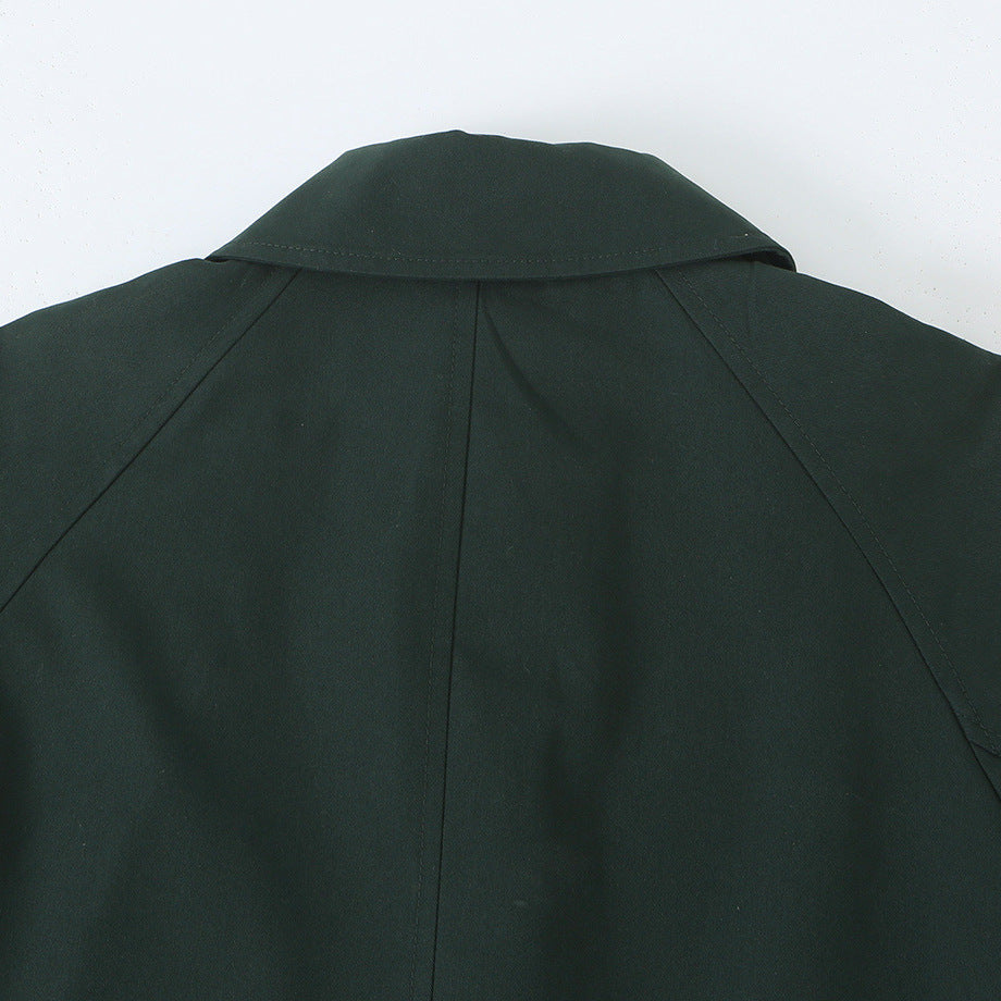 Women's Water-Repellent Trench-Inspired Coat with Shirt Collar and Patch Pockets Mune Fashion