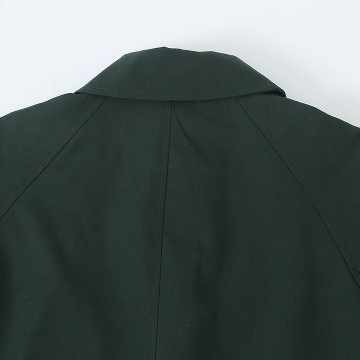 Women's Water-Repellent Trench-Inspired Coat with Shirt Collar and Patch Pockets Mune Fashion