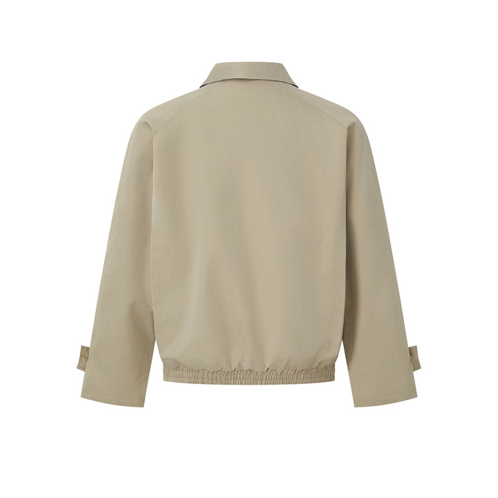 Ladies Short Bomber Jacket in Blouson Cut with Concealed Button Placket and Elastic Hem Mune Fashion