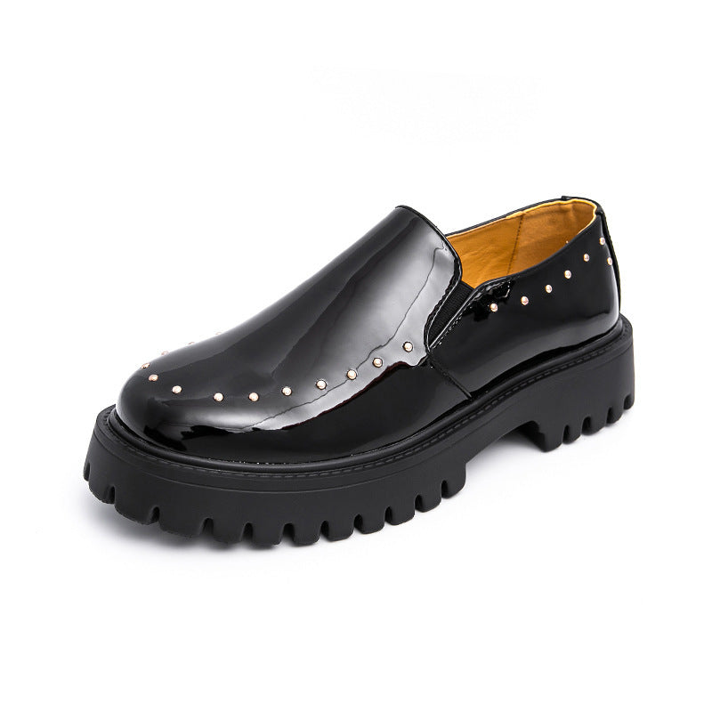Women’s Platform Brogue Derby with distinctive profile sole and patent leather look Mune Fashion