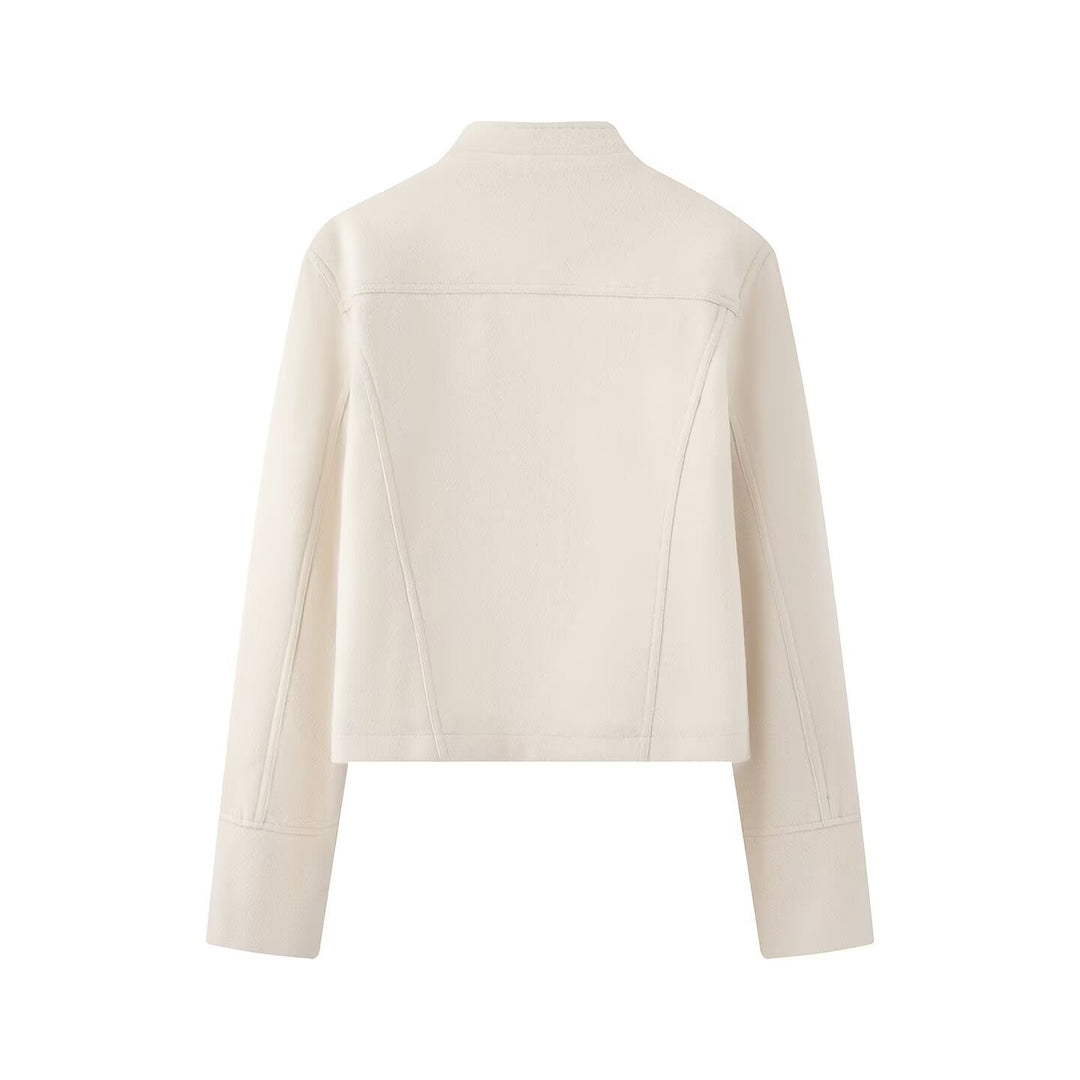 Women's short military-inspired jacket with decorative button plackets Mune Fashion