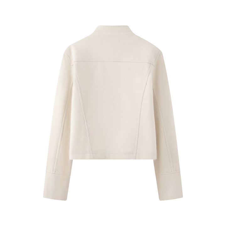 Women's short military-inspired jacket with decorative button plackets Mune Fashion