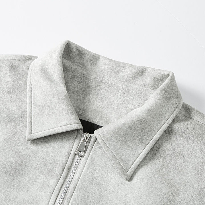 Men's Smart Overshirt-Bomber in Suede-Look with Two-Way Metal Zip Mune Fashion