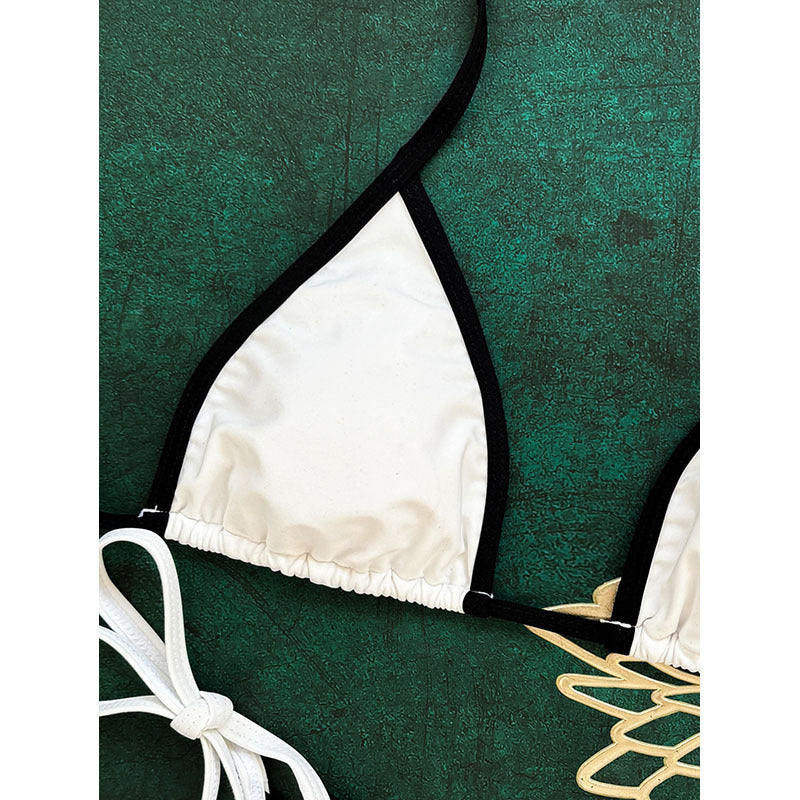 Women Triangle Bikini Set with Adjustable Tie Details Mune Fashion