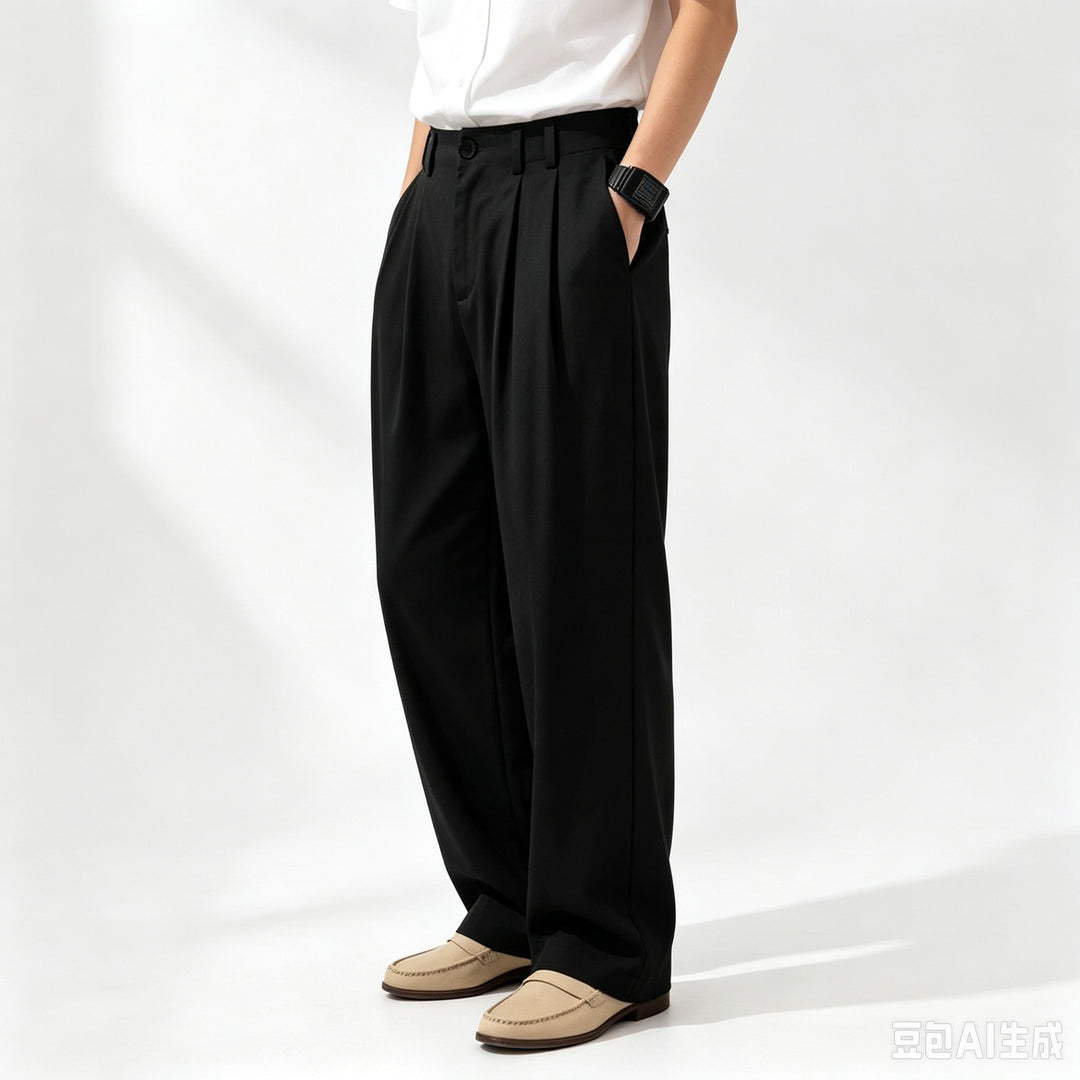 Women's Wide High-Waist Cargo Pants with Pleats, Adjustable Hem & Utility Belt Mune Fashion