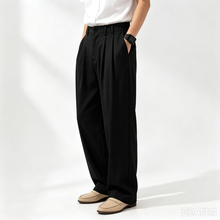 Women's Wide High-Waist Cargo Pants with Pleats, Adjustable Hem & Utility Belt Mune Fashion