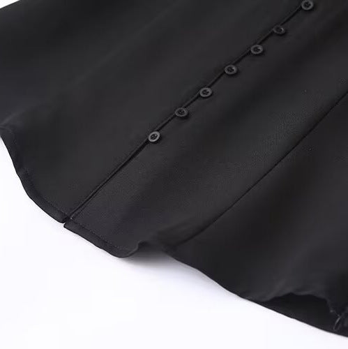 Women's finely flowing shirt blouse with narrow button placket and classic shirt collar Mune Fashion