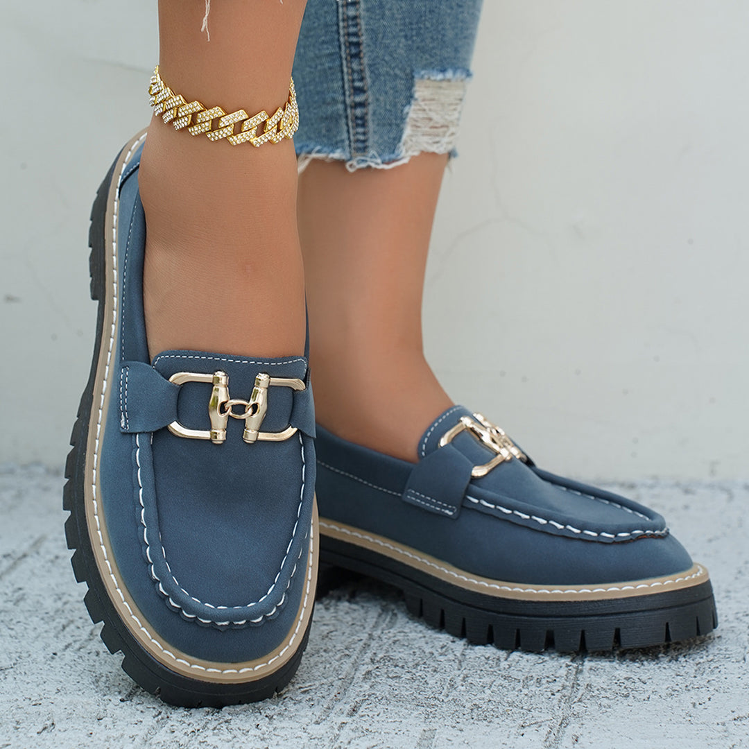 Women Chunky Loafer with profiled lug sole and decorative bit Mune Fashion