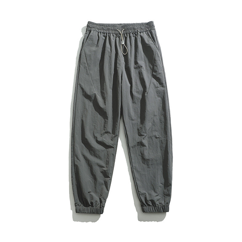 Men's Lightweight Nylon Jogging Pants with Elastic Waistband, Drawstring & Ribbed Cuffs Mune Fashion