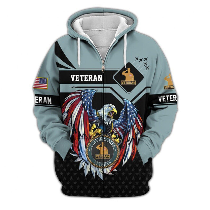 Men's hoodie with American veteran motif Mune Fashion