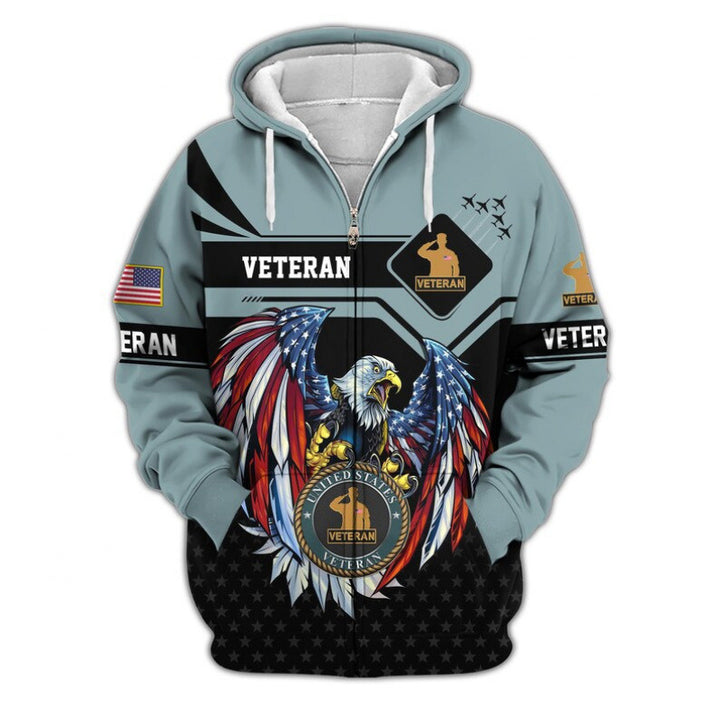 Men's hoodie with American veteran motif Mune Fashion