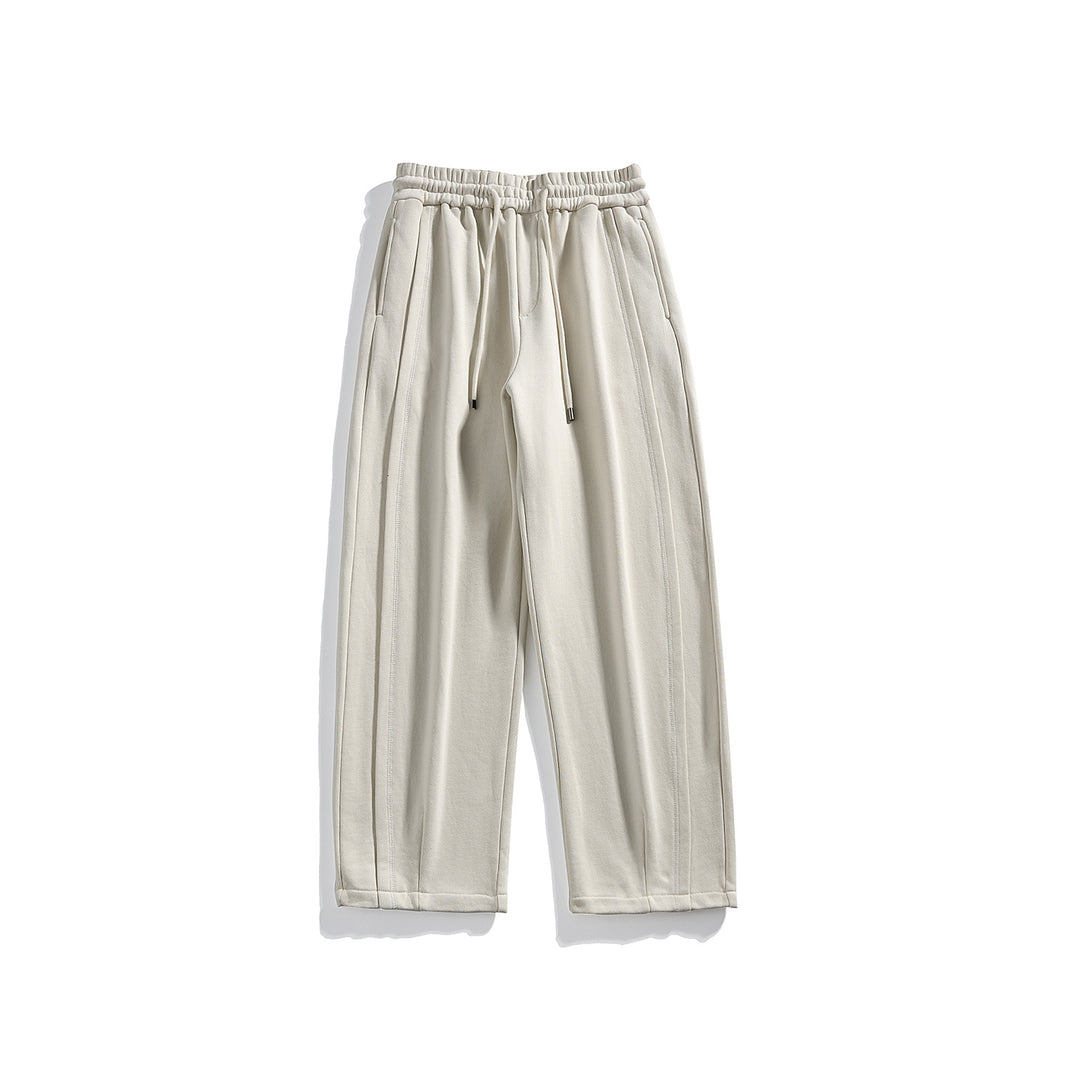 Herren Lässige Jersey-Hose mit Kordelzug, geradem Bein und dekorativen Steppnähten Mune Fashion