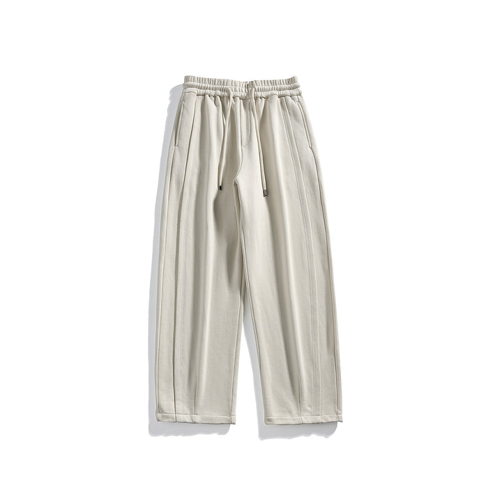 Herren Lässige Jersey-Hose mit Kordelzug, geradem Bein und dekorativen Steppnähten Mune Fashion