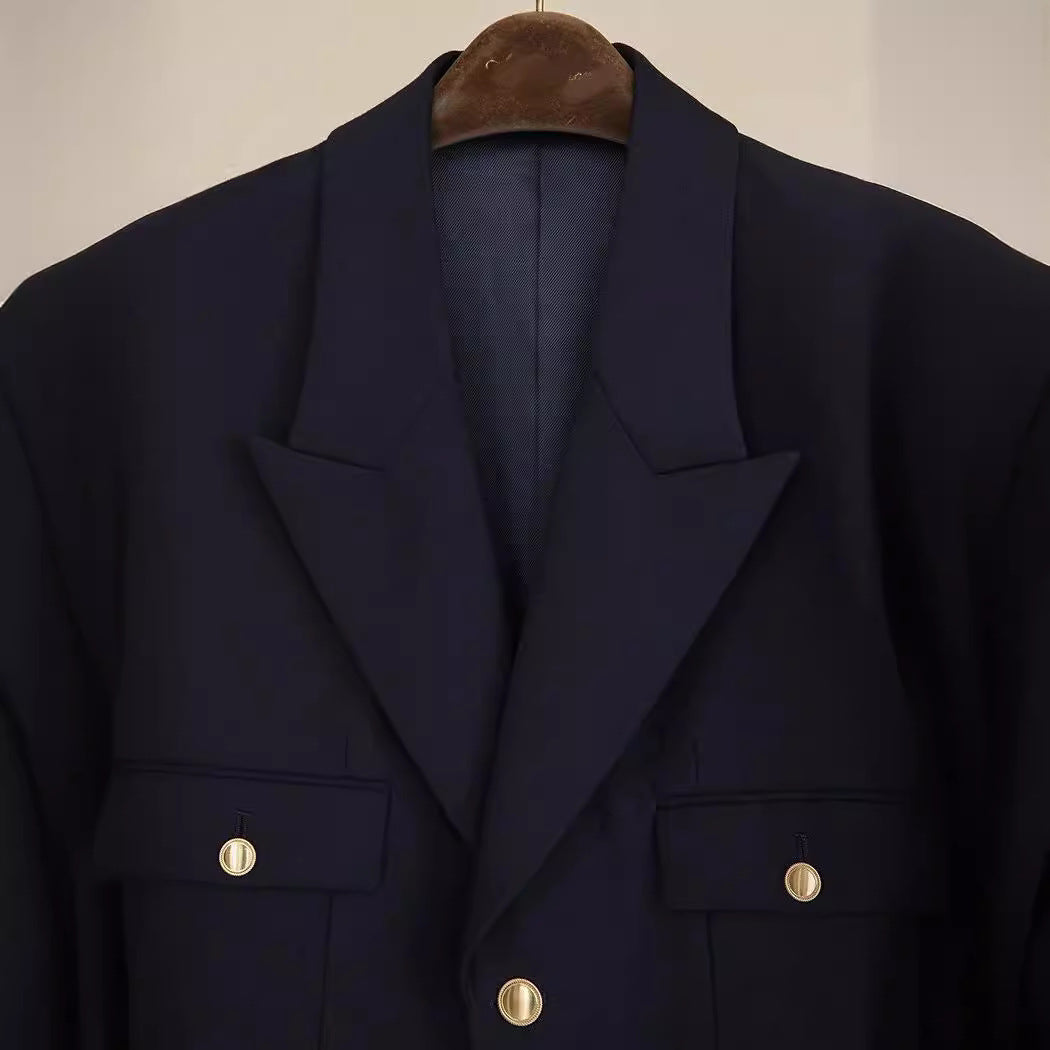 Women Elegant Double-breasted Blazer Mune Fashion