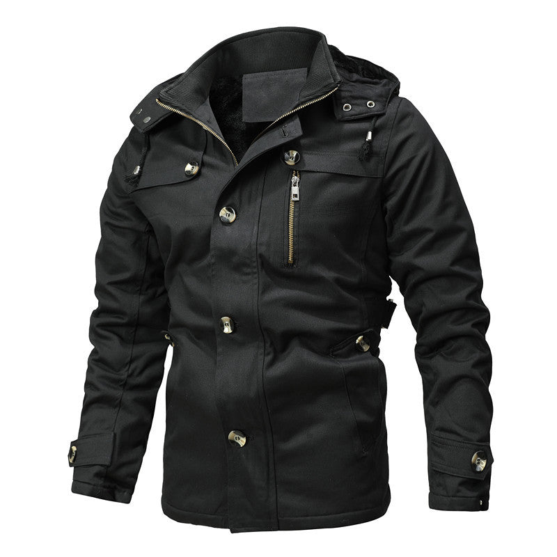 Men's parka jacket with hood, thermal lining and metal buttons Mune Fashion