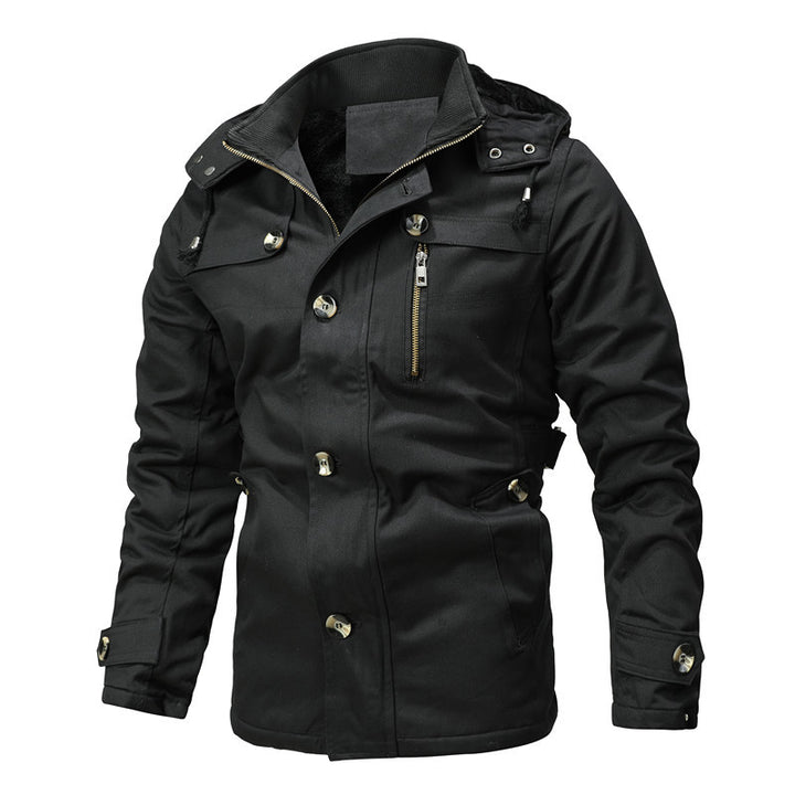 Men's parka jacket with hood, thermal lining and metal buttons Mune Fashion