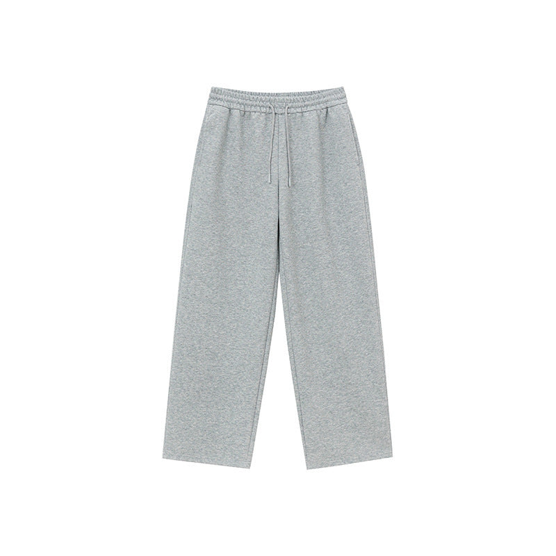 Unisex Relaxed-Fit Lounge Pants with High Elastic Waistband, Drawstring, and Straight Leg Mune Fashion
