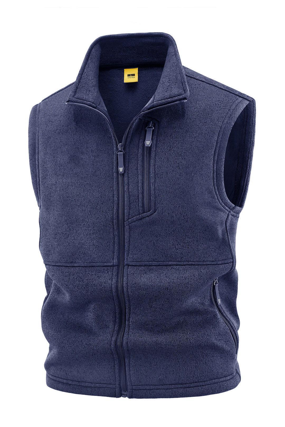 Men's fleece vest with high stand collar, chest zipper and side pockets Mune Fashion