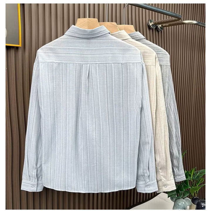 Men's Elegant Striped Long Sleeve Shirt Mune Fashion