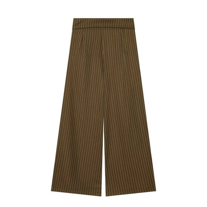 Women's Wide Culotte Pants with High Waist, Drawstring and Front Leg Slits Mune Fashion