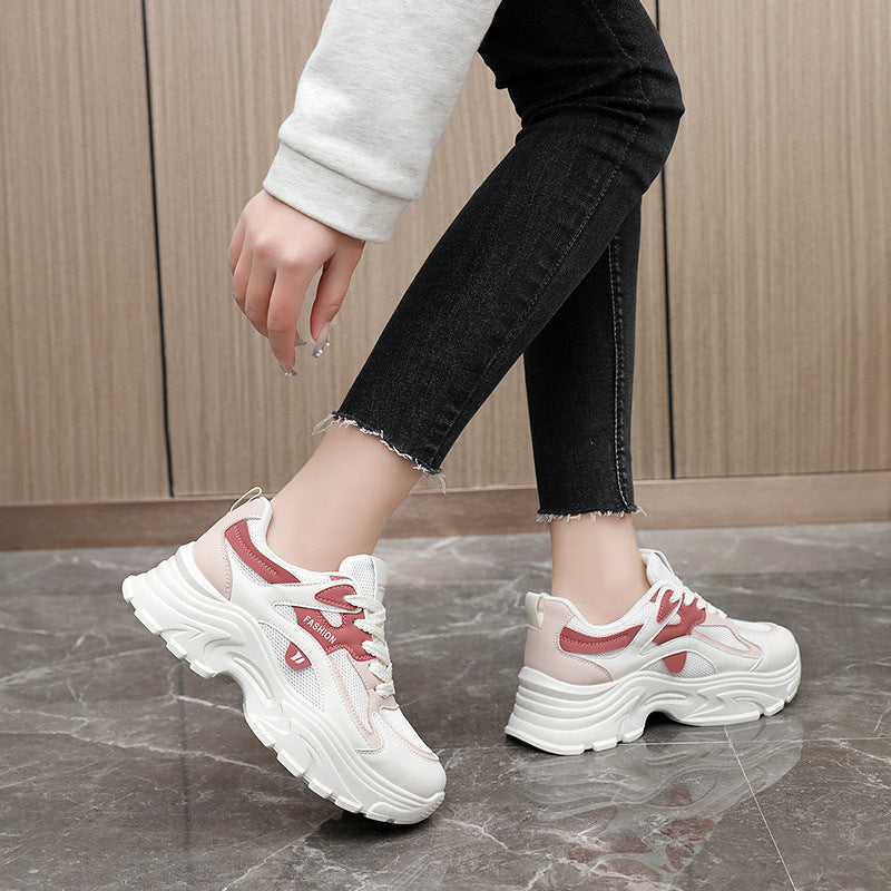 Women's Fashionable Chunky Sneakers with Breathable Mesh Upper and Comfortable Cushioning Mune Fashion