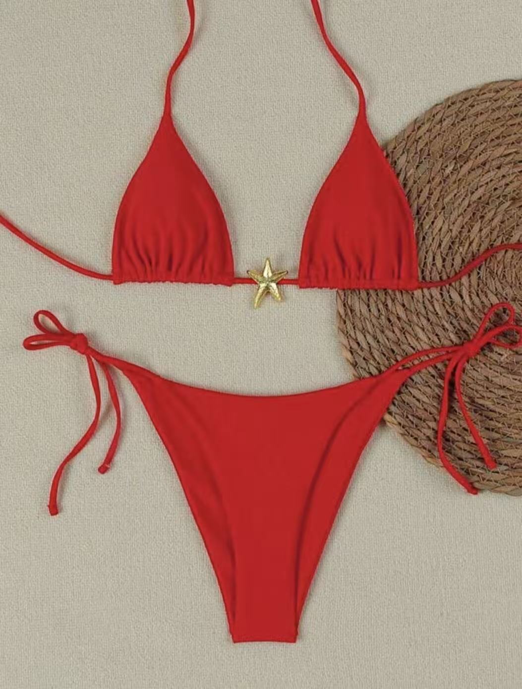 Women's bikini set with adjustable triangle top and high waist bottom Mune Fashion
