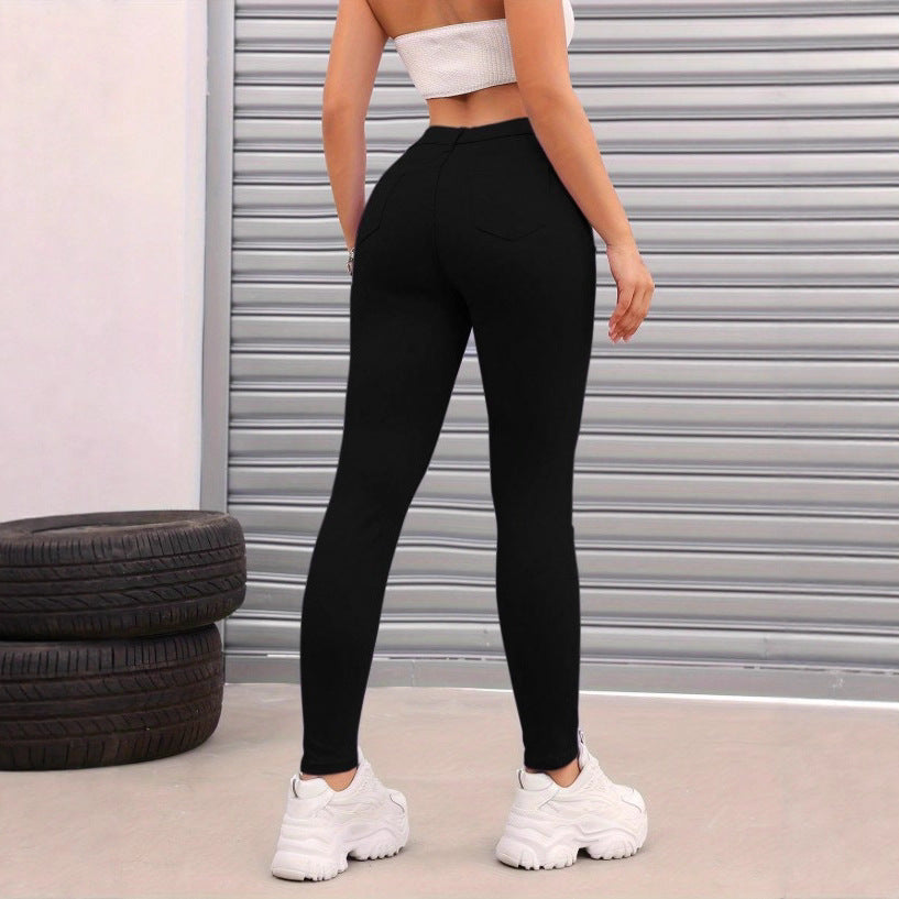 Women's Thermo High Waist Fleece Jeggings in Jeans Look Mune Fashion