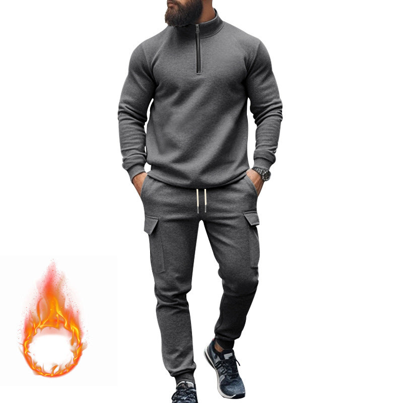 Men's sporty cargo tracksuit with troyer collar Mune Fashion