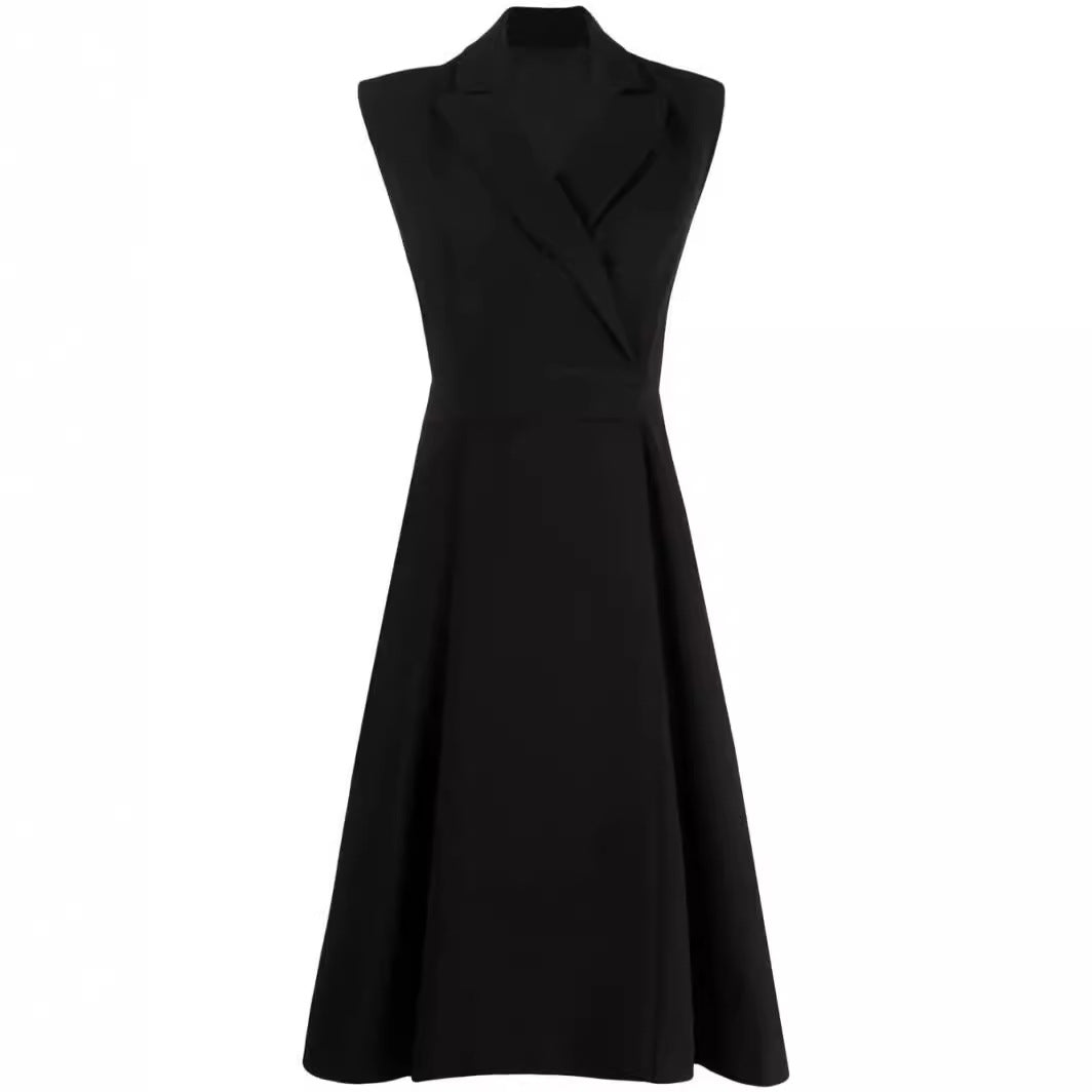 Women's Sleeveless Blazer Dress with Tailored A-Line Cut Mune Fashion