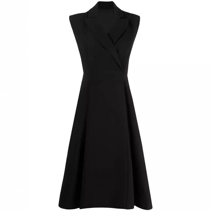 Women's Sleeveless Blazer Dress with Tailored A-Line Cut Mune Fashion
