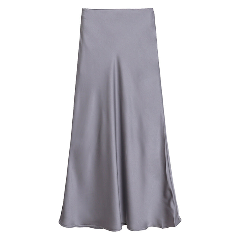 Women's nan bias-cut maxi skirt with high, seamless waistband and flowing satin look Mune Fashion