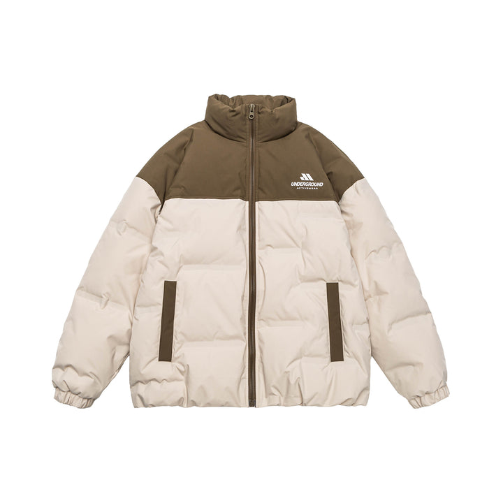 Unisex Padded Comfort Puffer Jacket with High Stand Collar and Brand Logo Mune Fashion