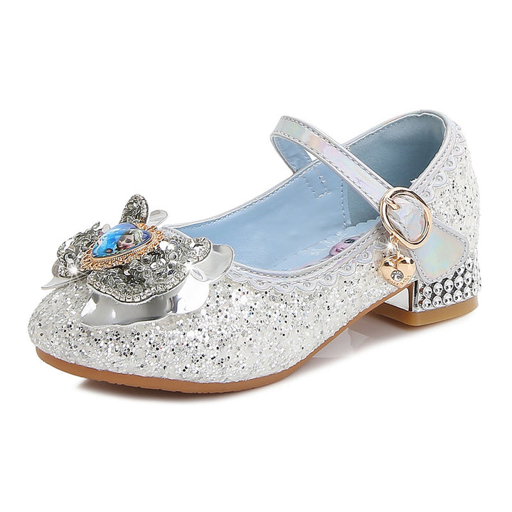 Girls Festive Glitter Ballerinas with Flower Appliqué Mune Fashion