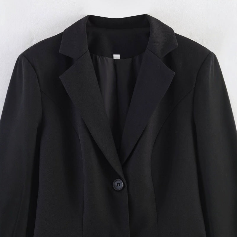 Women tailored blazer with lace trim and flared hem Mune Fashion