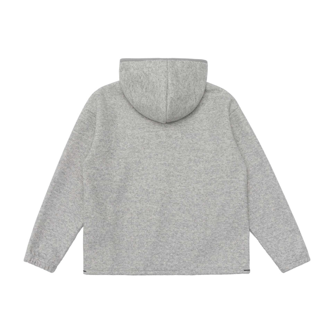 Unisex Oversize Fleece-Halfzip Hoodie with Button Placket, Drawstring and Kangaroo Pocket Mune Fashion